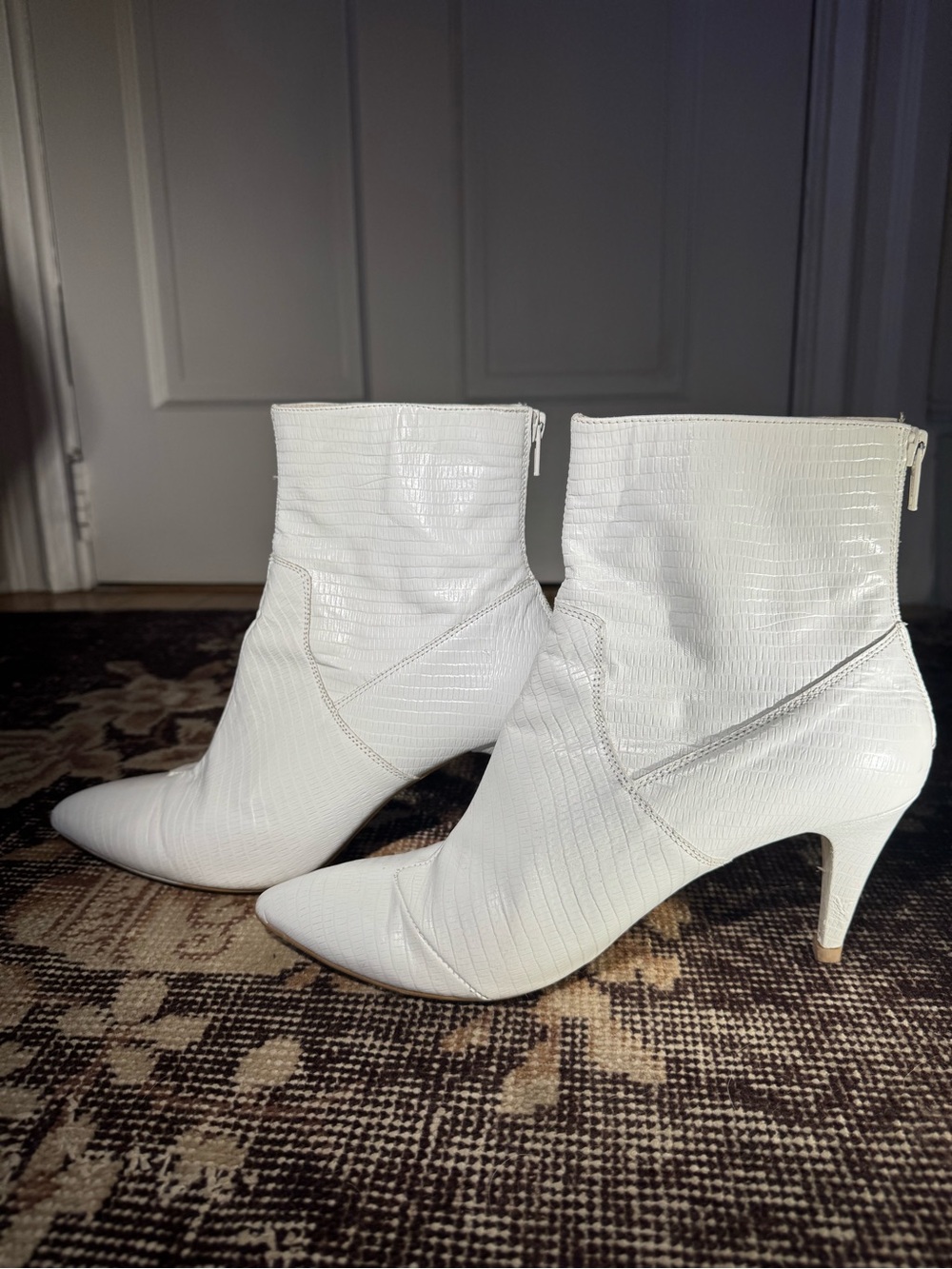 Free People Willa Boots White Genuine Leather Size 9